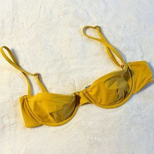 Anemone Yellow Balconette Underwire Bikini Top - S
